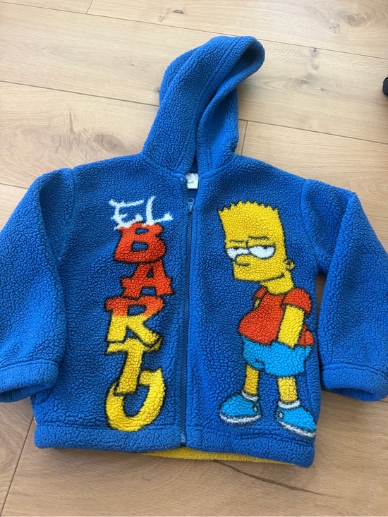 Simpsons Other - Blue Bart Simpson Sherpa Hoodie for Kids 4/5